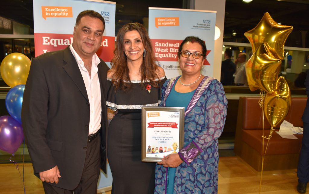 Picture of our CEO and staff member at Sandwell and West Birmingham Equality Awards event